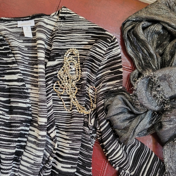 Chico's Casual Long Lightweight Cardigan ~ Multi-Season ~ GUC ~ FINAL PRICE - Picture 8 of 12